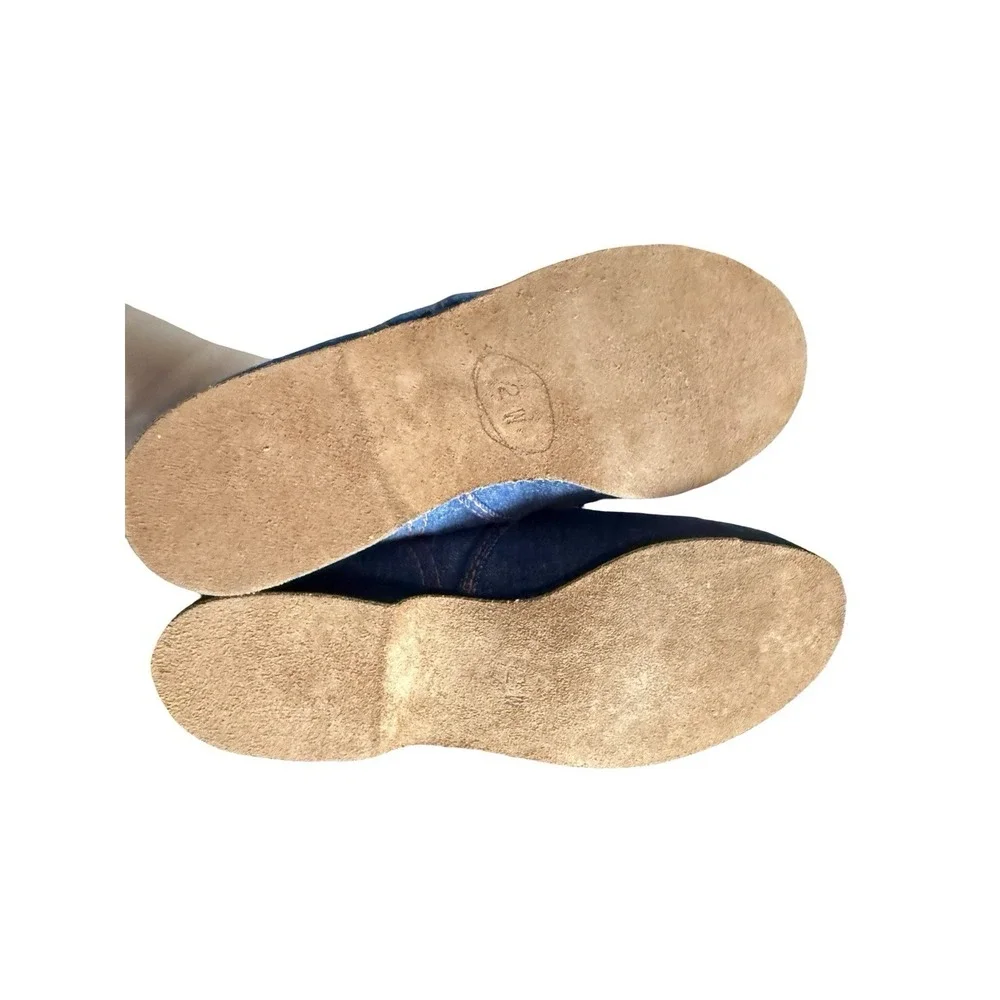 Vintage 1960s Wellco Denim bandana western slip on shoes new sz 2‎ W